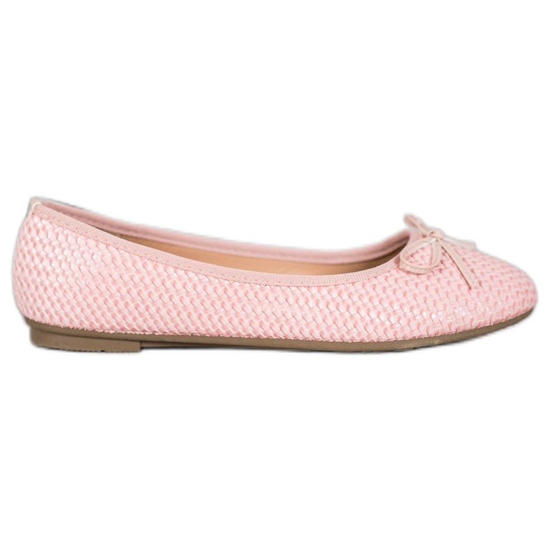 SHELOVET Braided Pink Ballerinas