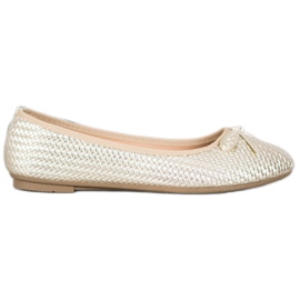 SHELOVET Braided golden ballerinas SHELOVET Braided golden ballerinas