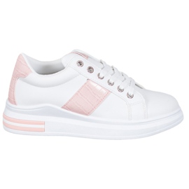 Weide Sport Shoes With Pink Inserts white