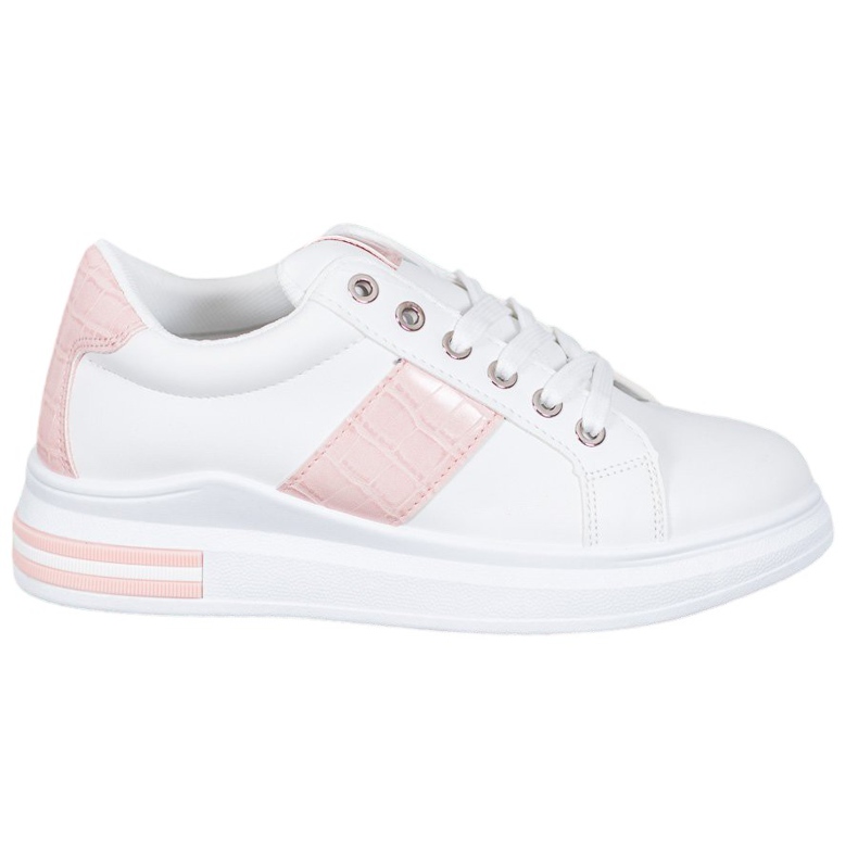 Weide Sport Shoes With Pink Inserts white