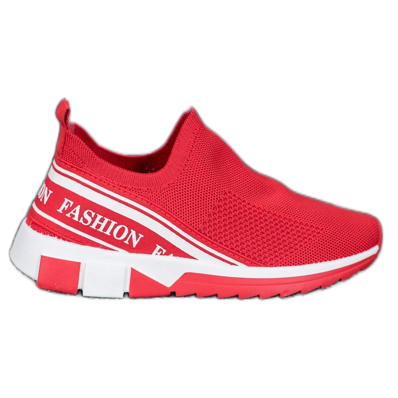 SHELOVET Openwork Slipony Fashion white red
