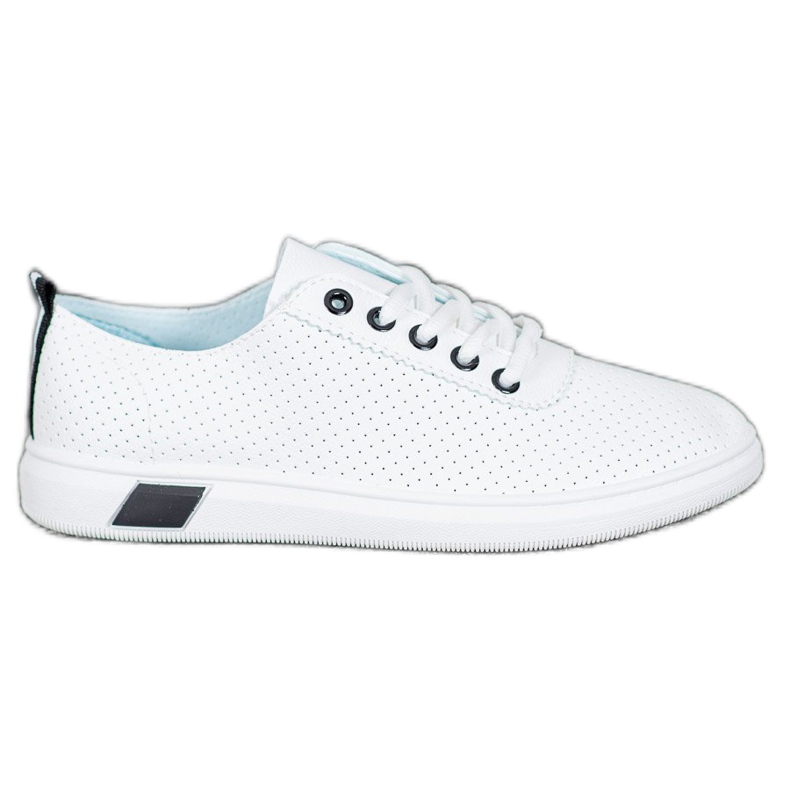 SHELOVET Openwork Sneakers With Eco Leather white