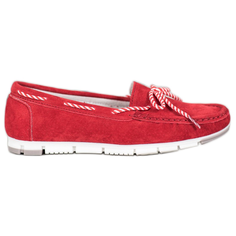 Filippo Leather Loafers With Striped Bow red