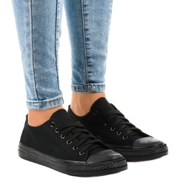 Classic women's black sneakers WQ801