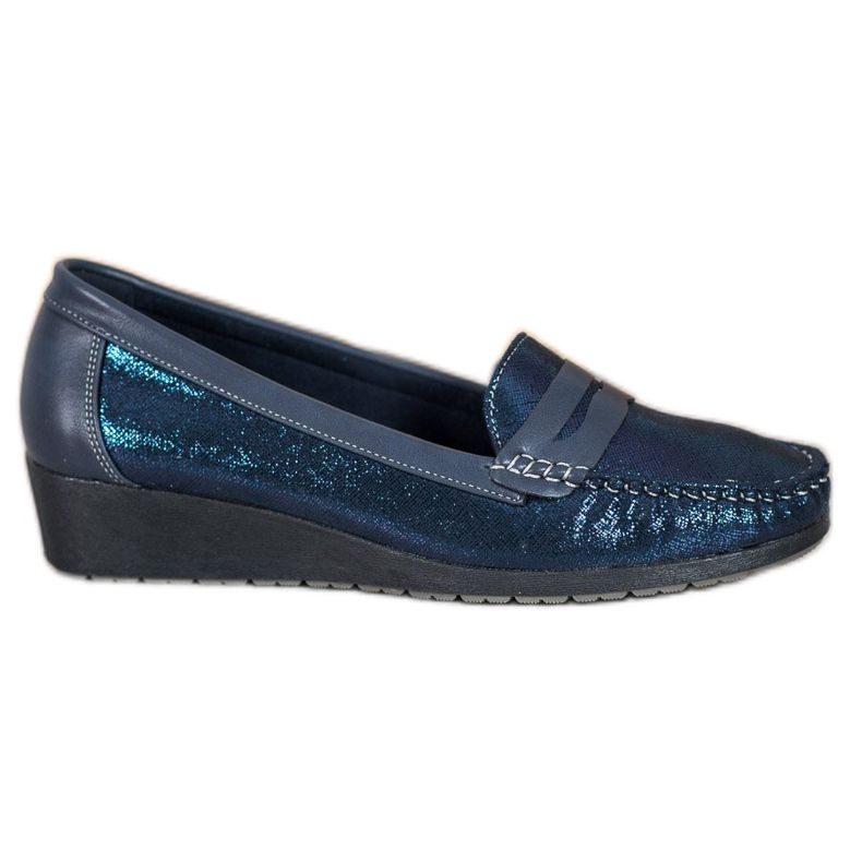 Comer Stylish Loafers On The Platform navy blue blue Comer Stylish Loafers On The Platform navy blue blue