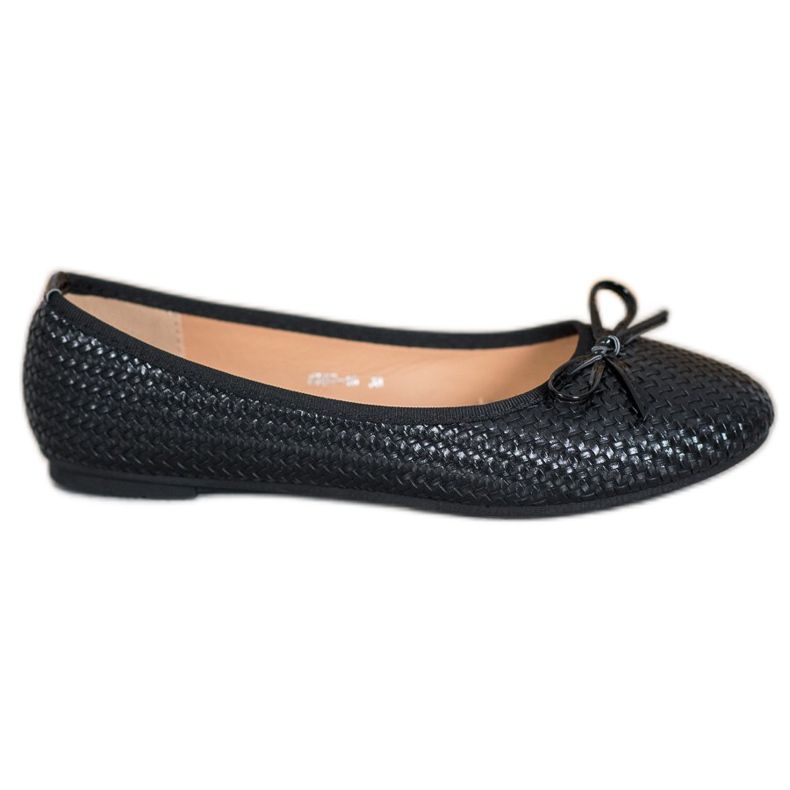 SHELOVET Braided Black Ballerinas