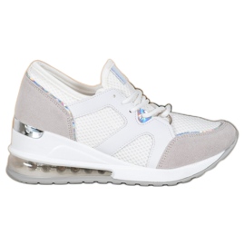 Weide White Sport Shoes With Glitter
