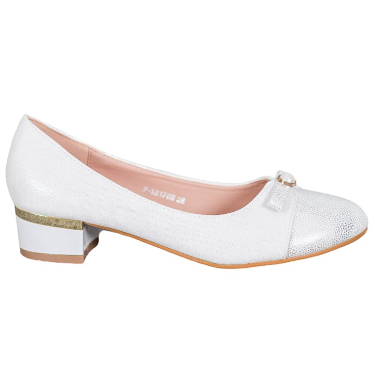 SHELOVET Elegant Pumps With A Pearl white grey
