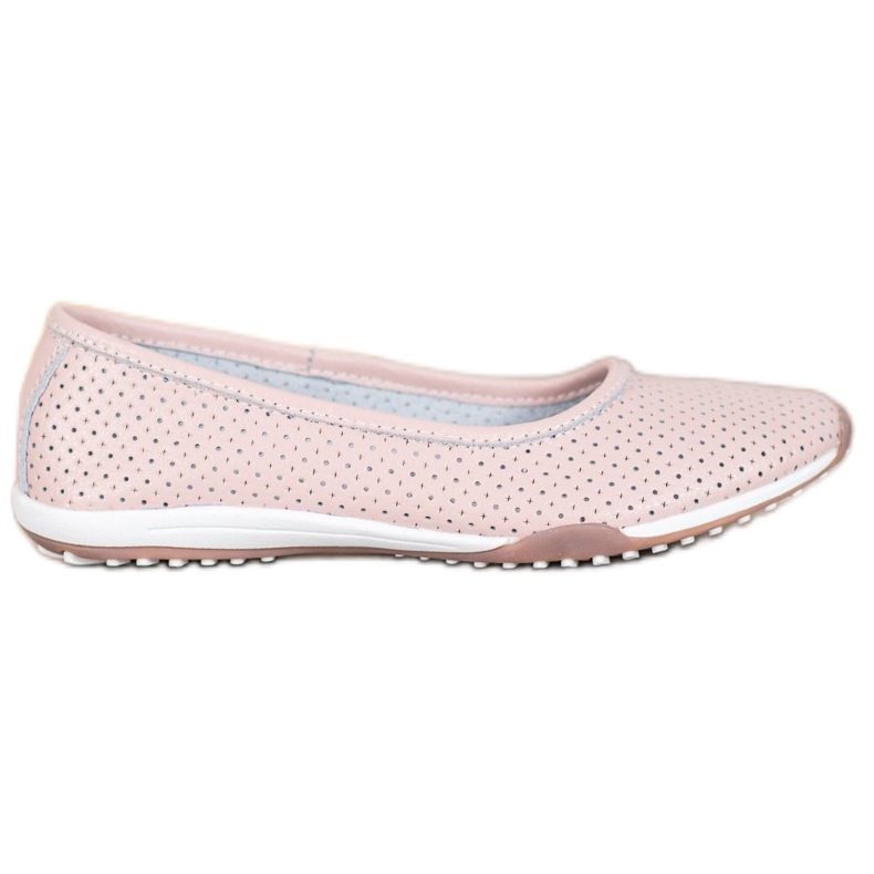 Filippo Openwork Leather Ballerinas pink