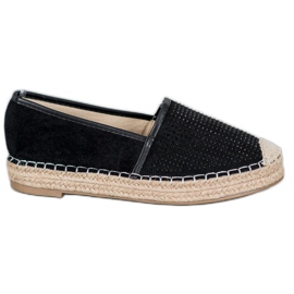 Best Shoes Black Espadrilles With Crystals yellow