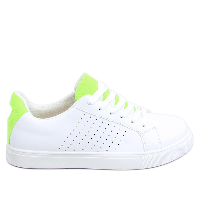 White women's sneakers WB807 WHITE / GREEN