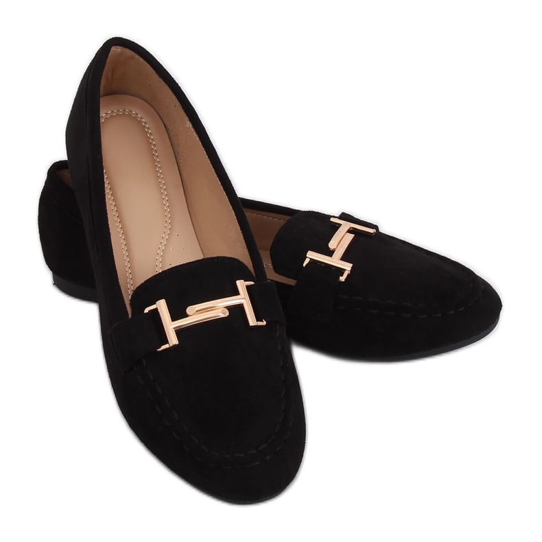 Black women's loafers 99-13A Black