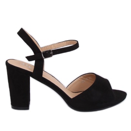 Black high-heeled sandals 955-47 Black