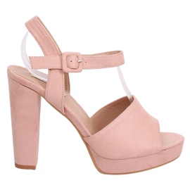 Pink 9R16 Pink high-heeled sandals