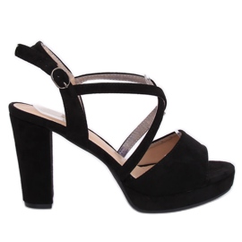 Black high-heeled sandals 9272 Negro