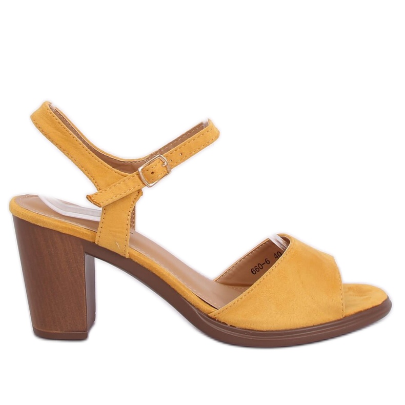 High-heeled sandals honey 660-6 Yellow