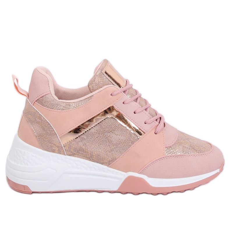 Pink wedge sneakers YL-33 Champagne