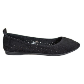 SHELOVET Openwork ballerinas black