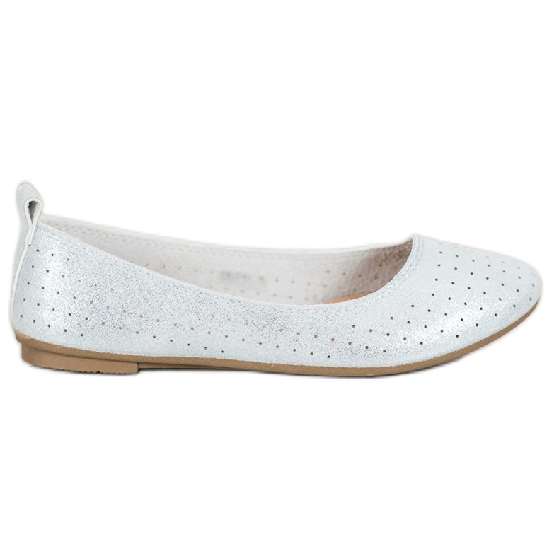 SHELOVET Openwork ballerinas silver
