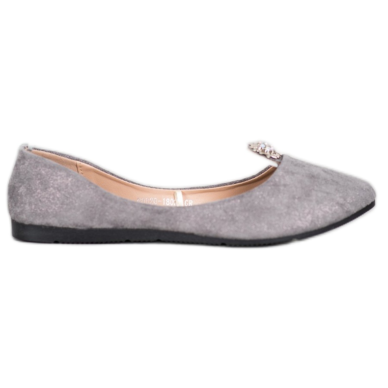 Gray Ballerinas With VINCEZA Ornament grey