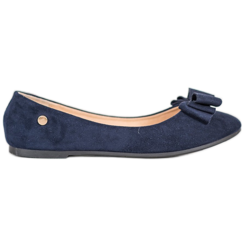 Elegant Ballerinas With A VINCEZA Bow navy blue blue