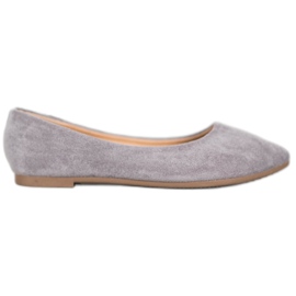 Classic suede ballerinas from VINCEZA grey