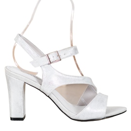 Goodin Stylish Sandals With Glitter silver grey