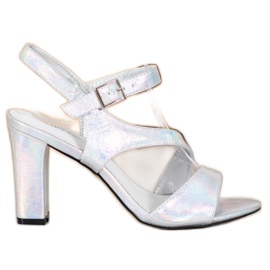 Goodin Stylish Sandals With Glitter silver grey