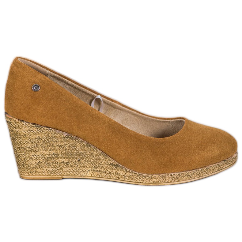 Filippo Leather Wedge Pumps brown