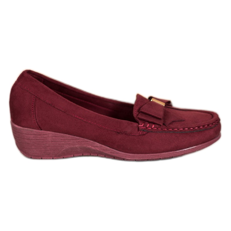 SHELOVET Burgundy ballerinas on a wedge red