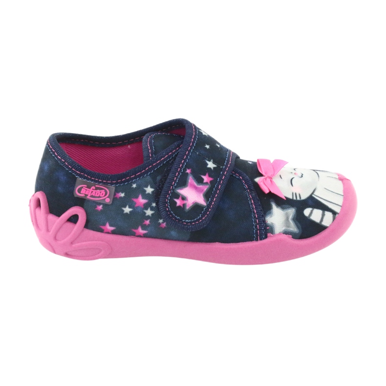 Befado children's shoes 122X003 navy blue pink grey