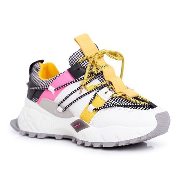 SEA LA91 women's white sports footwear black multicolored yellow