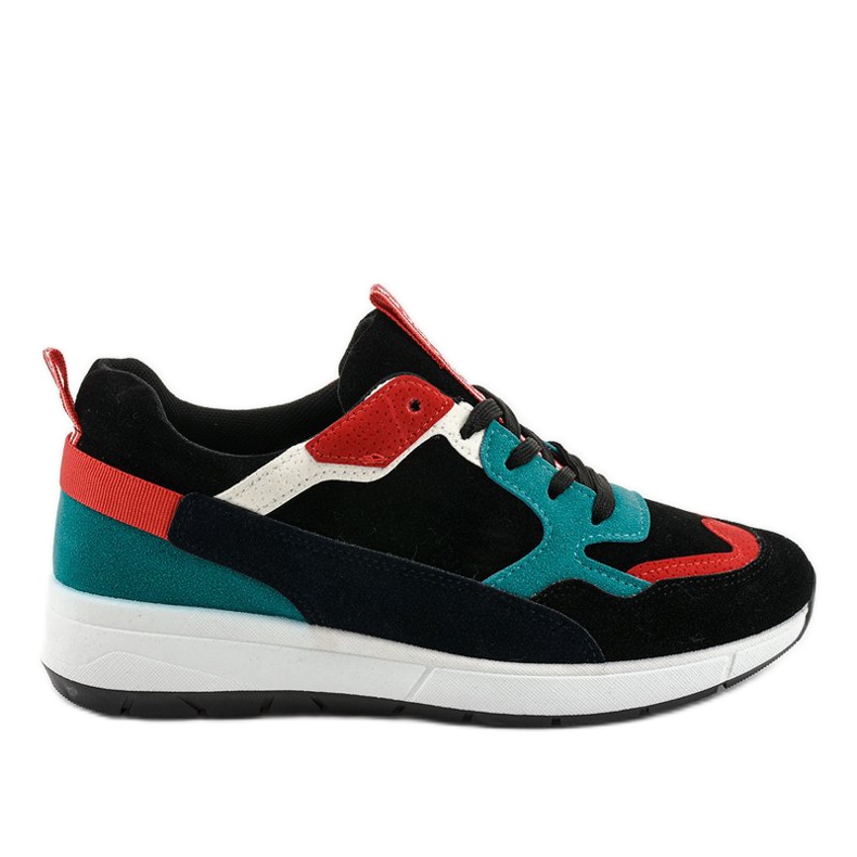 Black sneakers, sports sneakers C9212 multicolored