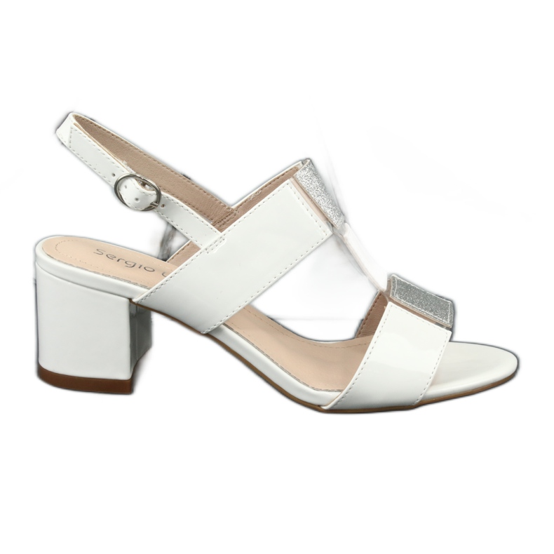 Low-heeled sandals Sergio Leone SK910 white grey Low-heeled sandals Sergio Leone SK910 white grey