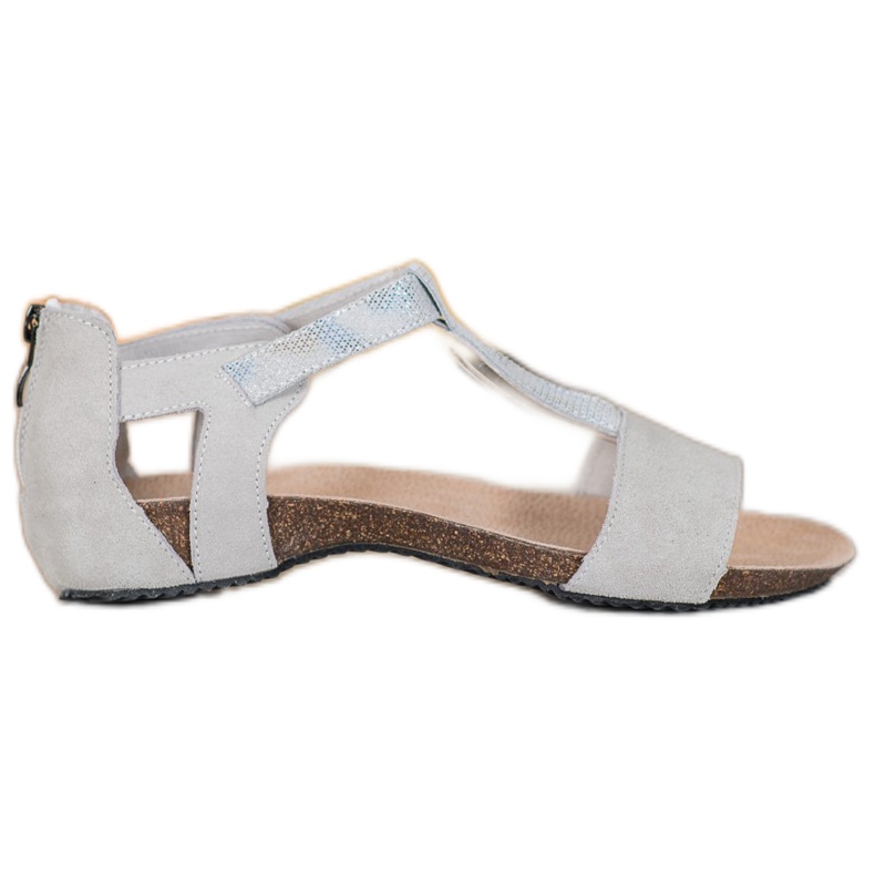 VINCEZA leather sandals grey
