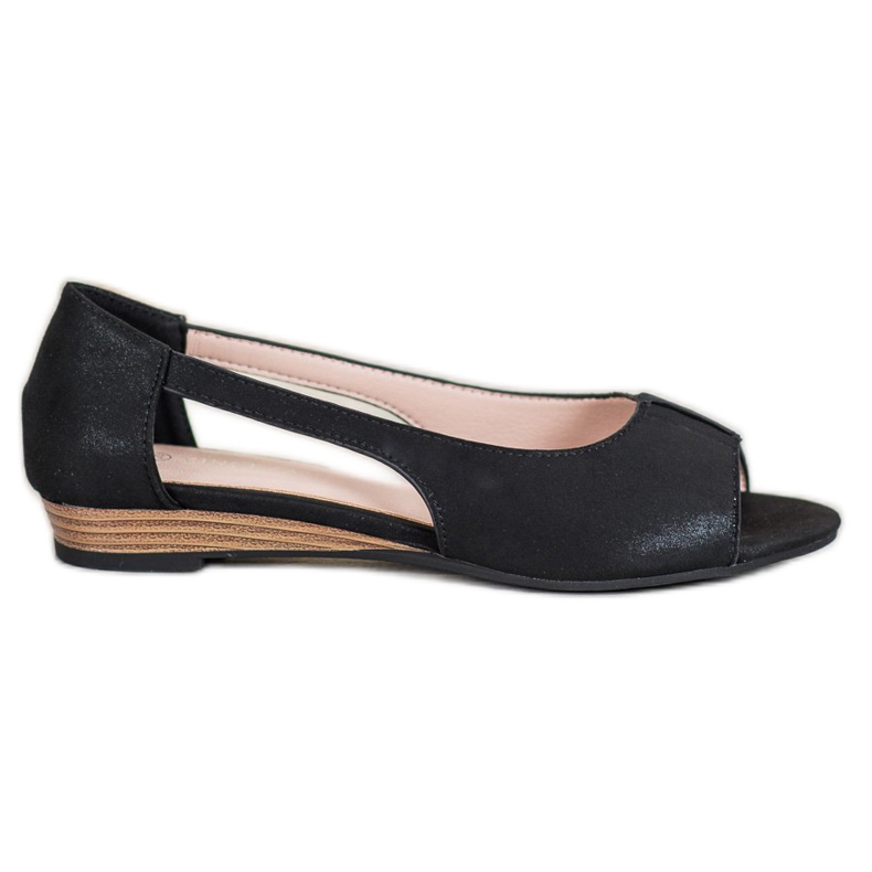 Open Toe VINCEZA ballerinas black