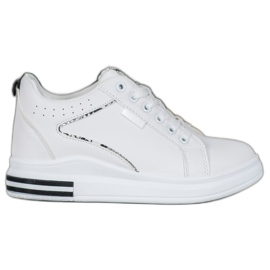 SHELOVET White Shoes With Hidden Wedge