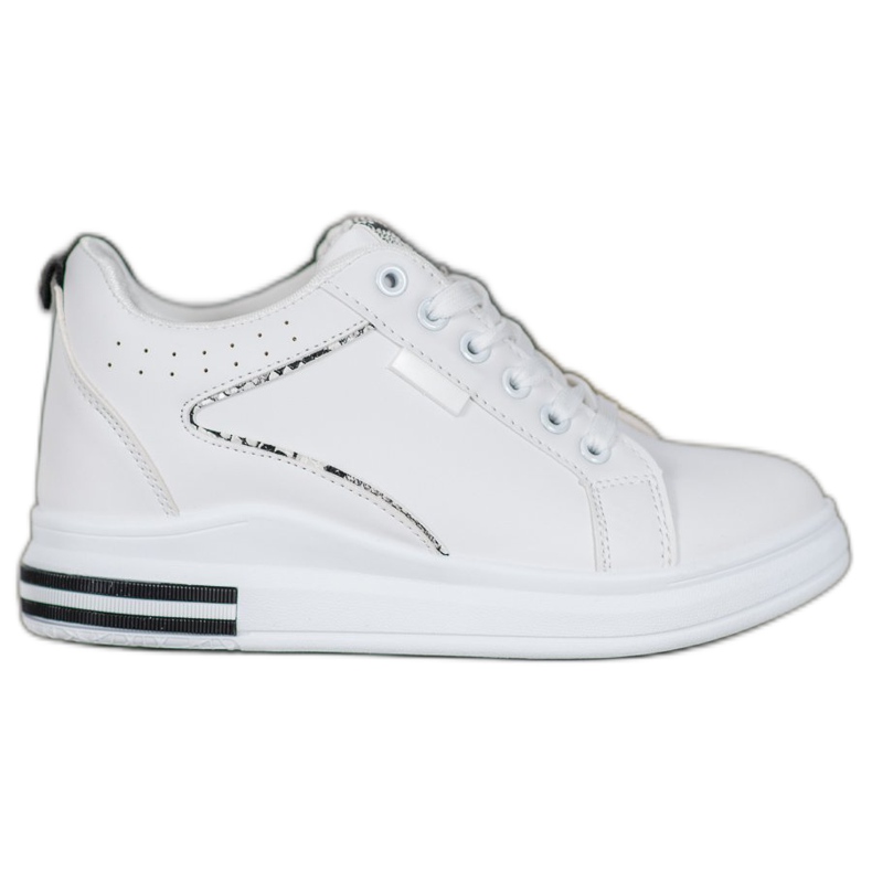 SHELOVET White Shoes With Hidden Wedge