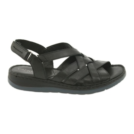 Leather comfort sandals Caprice 28152 black