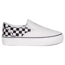 SHELOVET White Slipons On The Platform