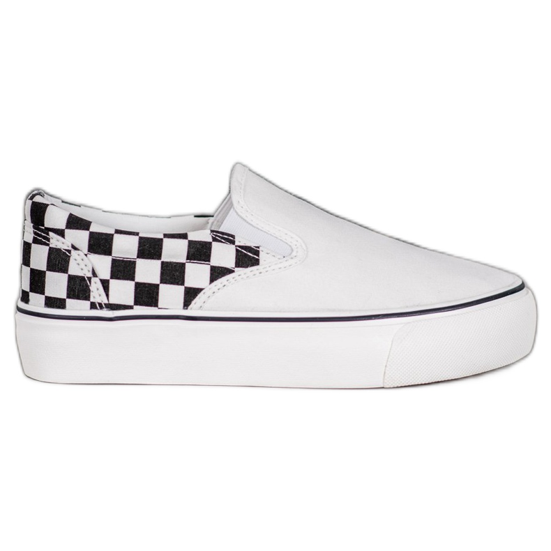 SHELOVET White Slipons On The Platform