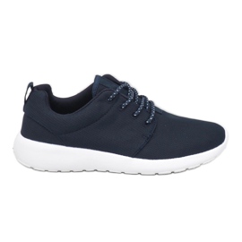 Navy blue sports shoes 9-6836B-12