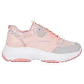Ideal Shoes Casual Platform Sneakers pink Ideal Shoes Casual Platform Sneakers pink