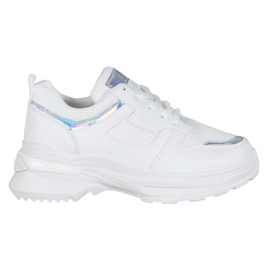 SHELOVET White Sneakers With Holo Effect