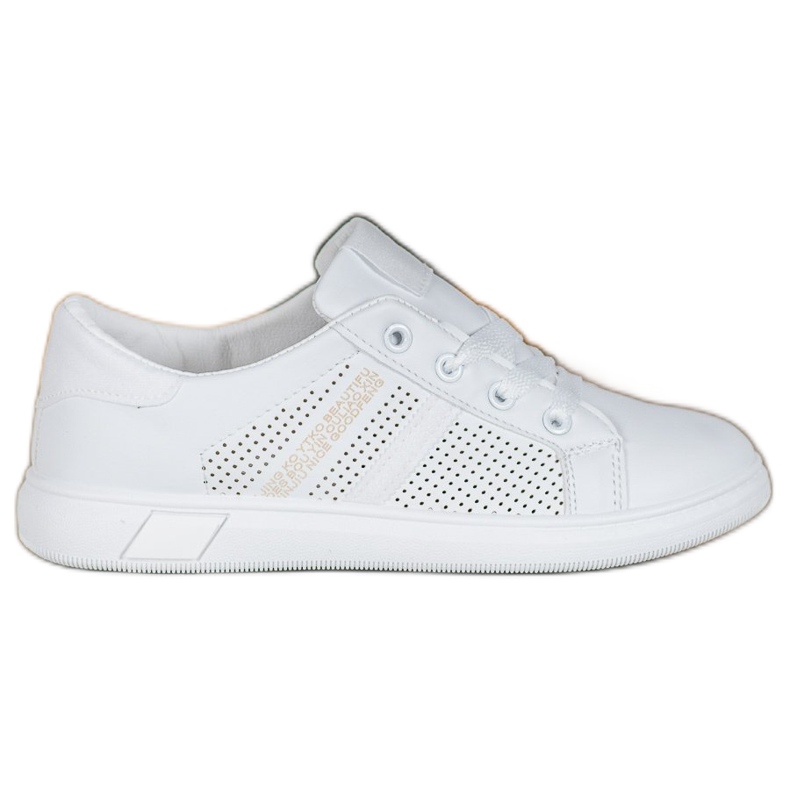 SHELOVET White Sport Shoes With Glitter