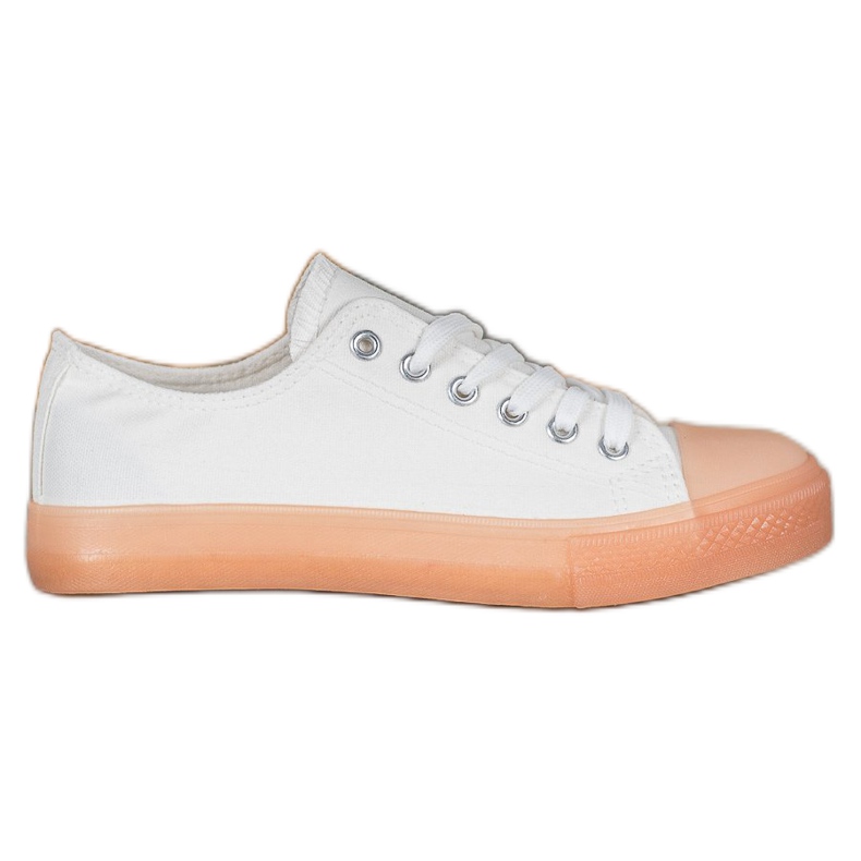 SHELOVET Sneakers With Colorful Sole white