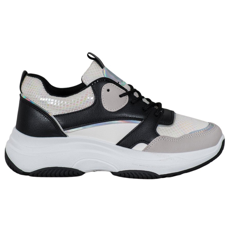 Ideal Shoes Casual Platform Sneakers black multicolored yellow