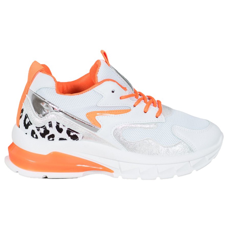 Ideal Shoes Sneakers With Orange Inserts white multicolored