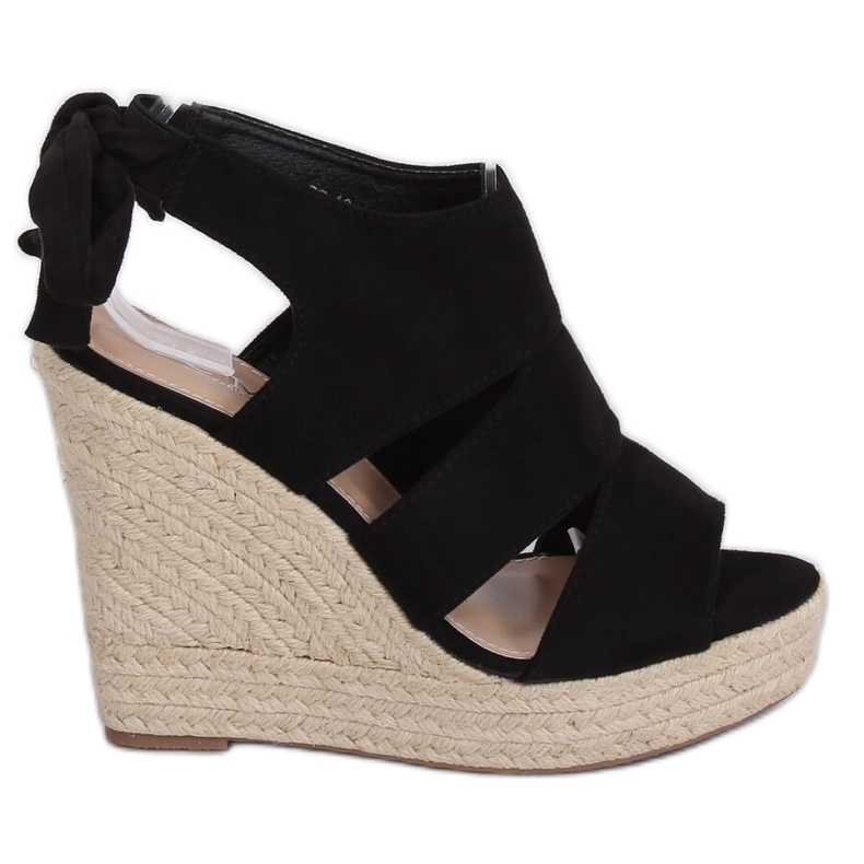 Black Espadrilles on wedges 77-77 Black