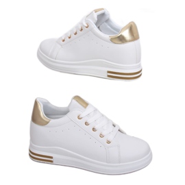 White women's sneakers L8035 Gold White women's sneakers L8035 Gold